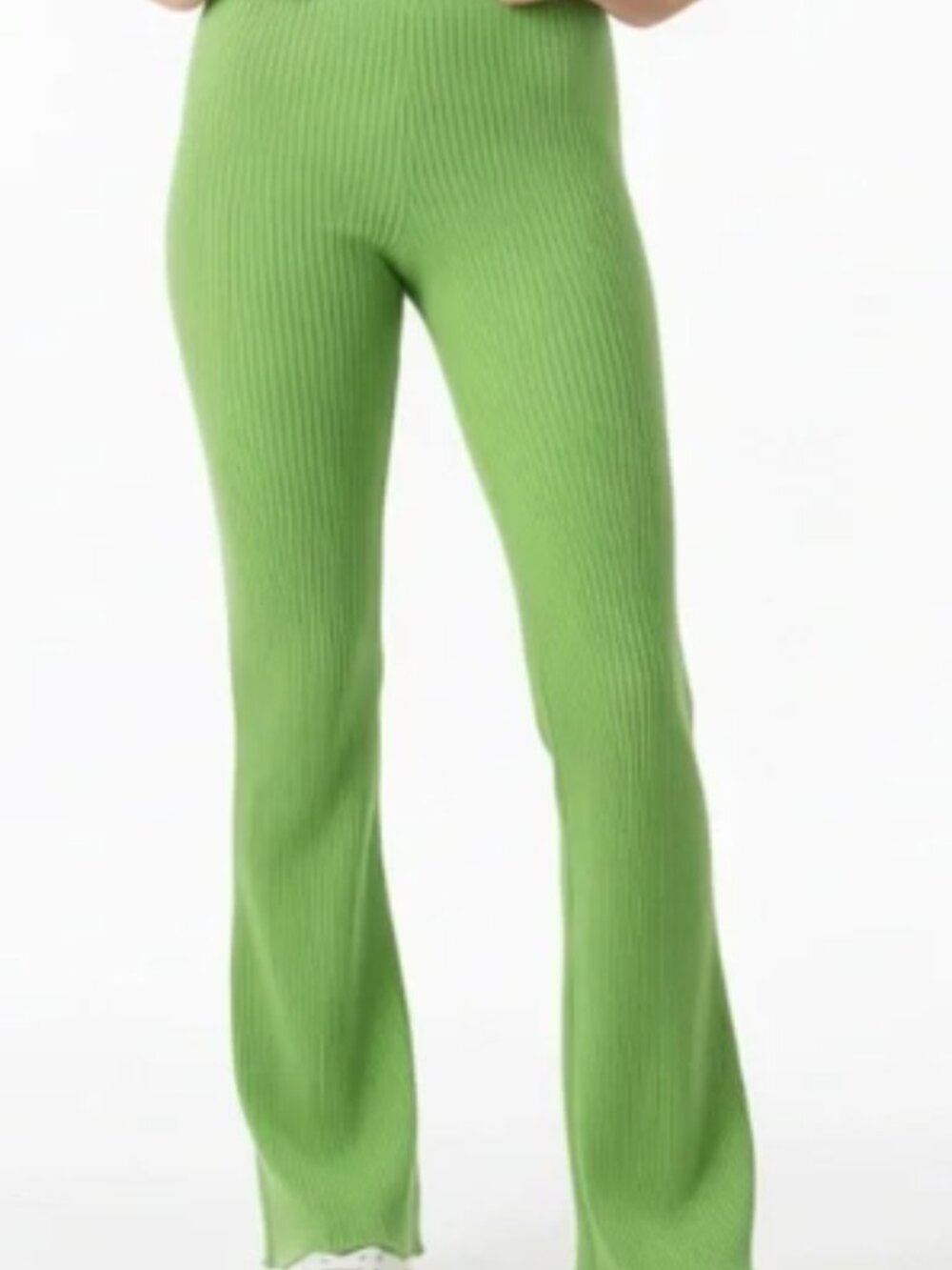 KOTN Knit Ribbed Flare Pants  *light blue*